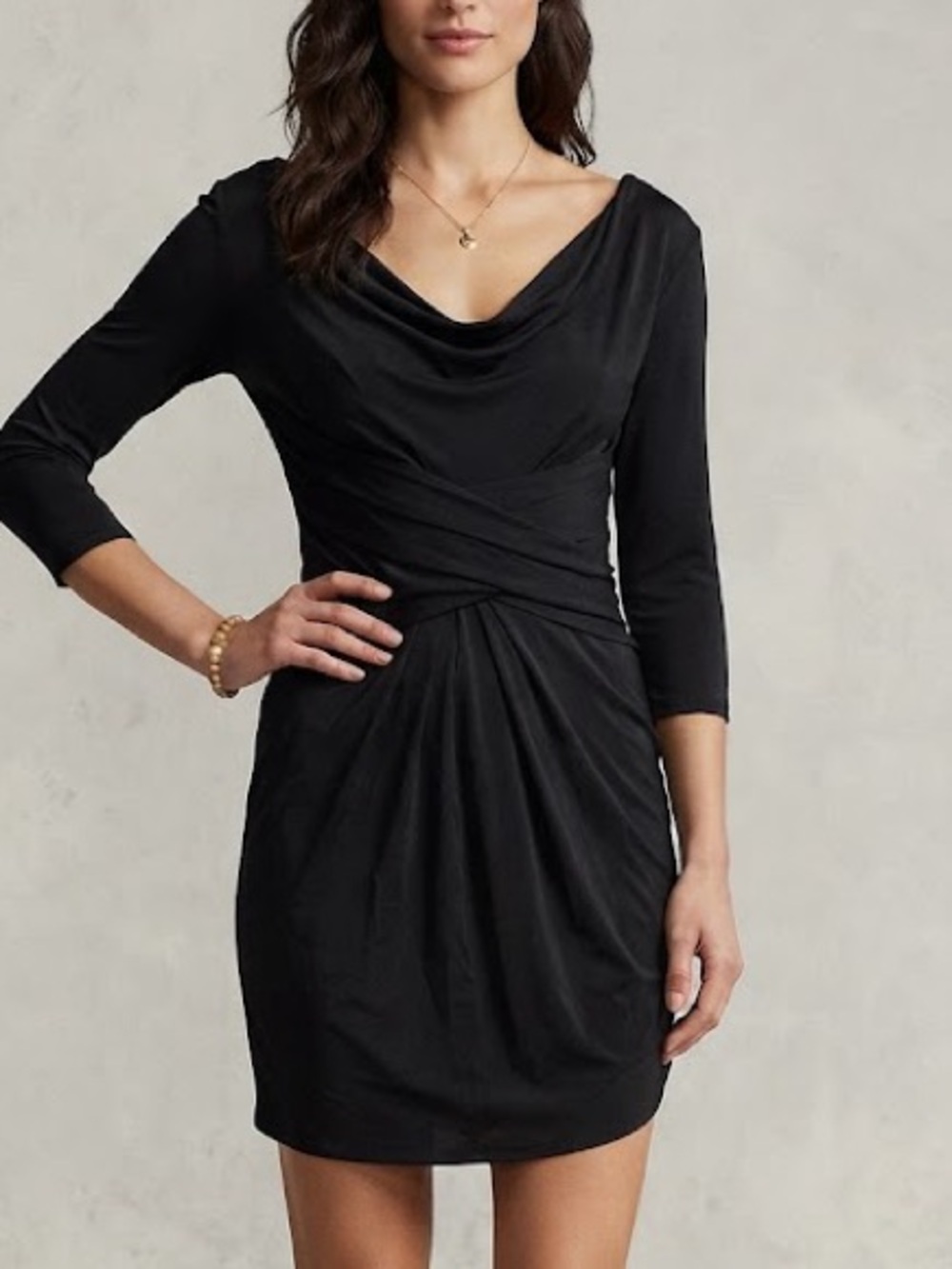 100% SILK Black waist wrap mini dress sz6